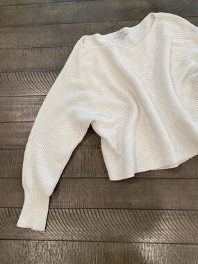 Intermix Cream Knit Women's Sweater - Boxy Crewneck Size M